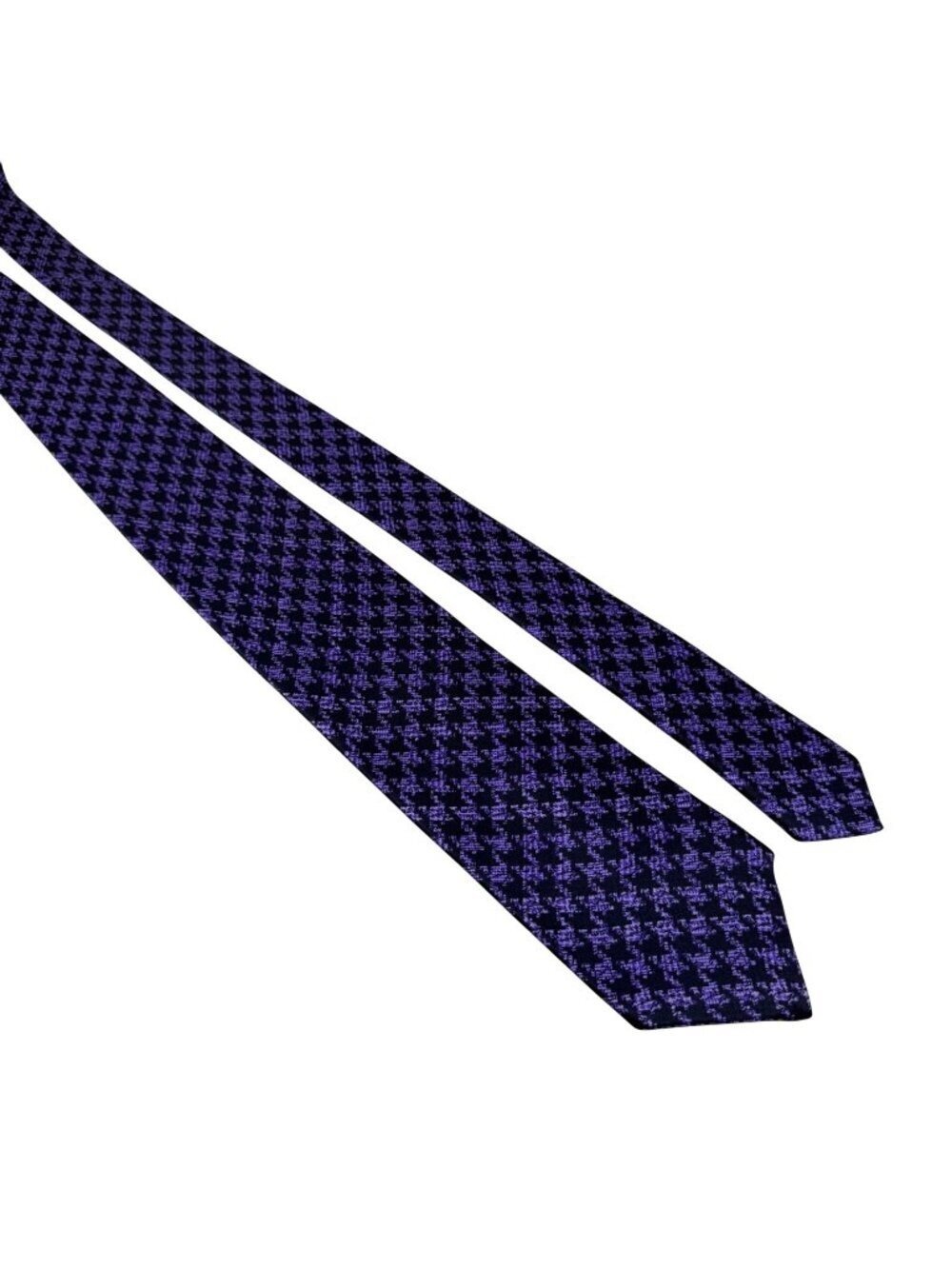 Silvio Fiorello Silk Tie Purple Black Geometric Italy Designer Necktie Textured
